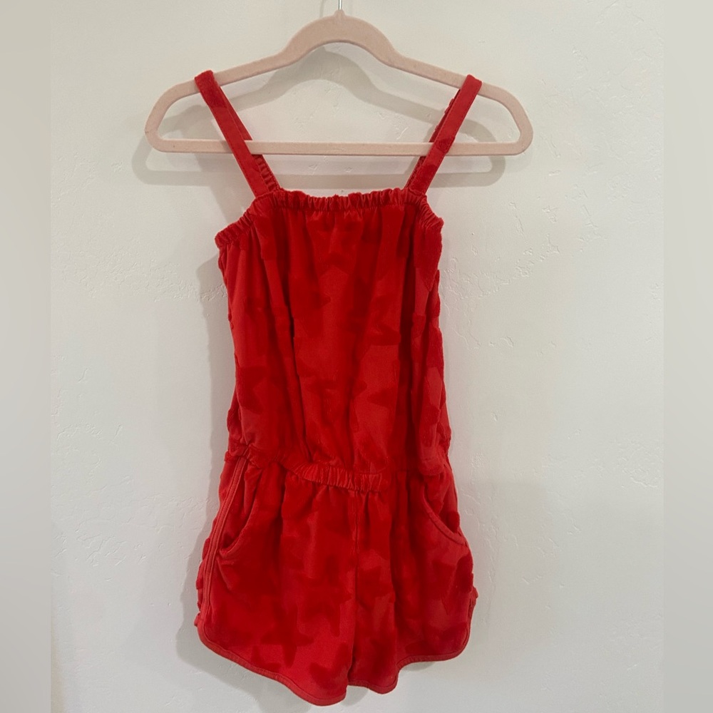 Girls Red Stars Cat & Jack Romper Size Small 6/7